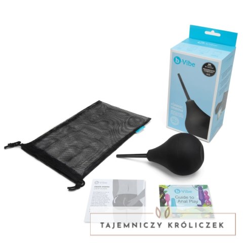 B-Vibe Classic Enema zestaw higieniczny 224 ml z silikonową gruszką B-Vibe