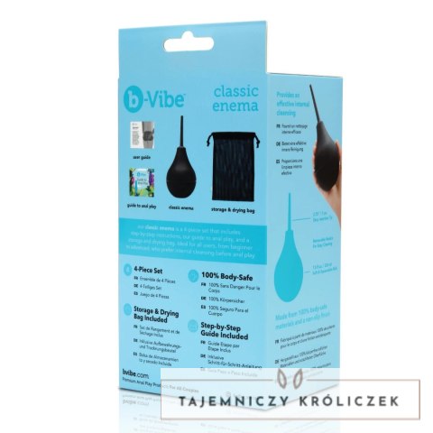 B-Vibe Classic Enema zestaw higieniczny 224 ml z silikonową gruszką B-Vibe