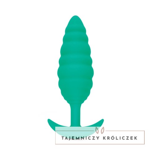 B-Vibe Texture Plug Twist Green - anatomiczny wibrujący model silikonowy B-Vibe