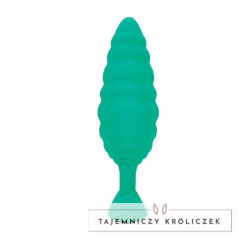 B-Vibe Texture Plug Twist Green - anatomiczny wibrujący model silikonowy B-Vibe