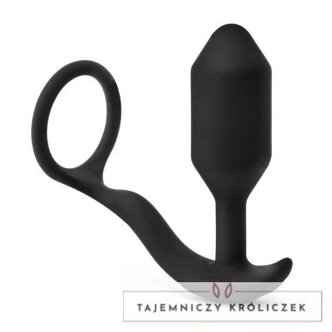 B-Vibe Vibrating Snug & Tug M - Wibrująca zatyczka z pierścieniem, silikon B-Vibe