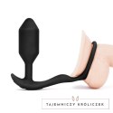 B-Vibe Vibrating Snug & Tug M - Wibrująca zatyczka z pierścieniem, silikon B-Vibe