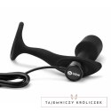 B-Vibe Vibrating Snug & Tug M - Wibrująca zatyczka z pierścieniem, silikon B-Vibe