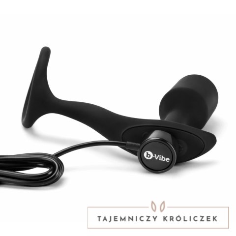 B-Vibe Vibrating Snug & Tug M - Wibrująca zatyczka z pierścieniem, silikon B-Vibe