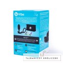 B-Vibe Vibrating Snug & Tug M - Wibrująca zatyczka z pierścieniem, silikon B-Vibe