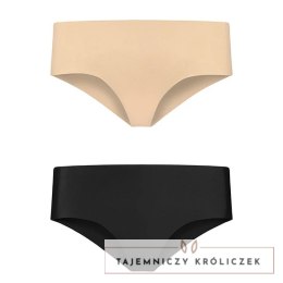 Bye Bra Invisible Hipster XL - Bezszwowe Majtki 2-Pack Nude & Black Bye Bra