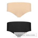 Bye Bra Invisible Hipster XL - Bezszwowe Majtki 2-Pack Nude & Black Bye Bra