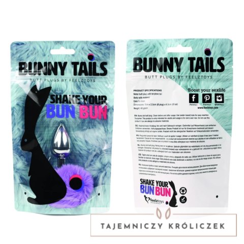 FeelzToys Bunny Tails Purple - metalowy korek z ozdobnym futerkiem FeelzToys