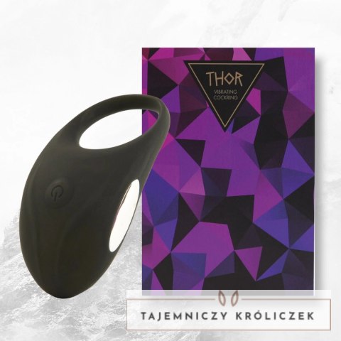 FeelzToys Thor Black - pierścień wibrujący, silikonowy, ładowany USB FeelzToys