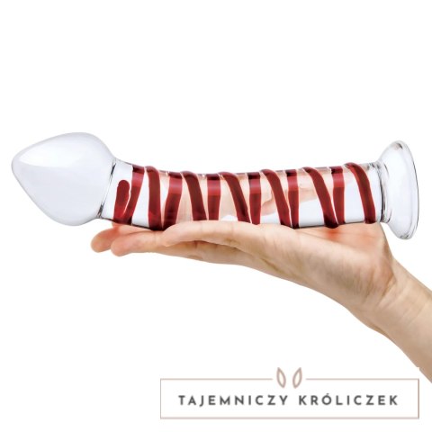 Glas Swirly szklany model spiralny 20,3 cm czerwony borokrzemowy Glas