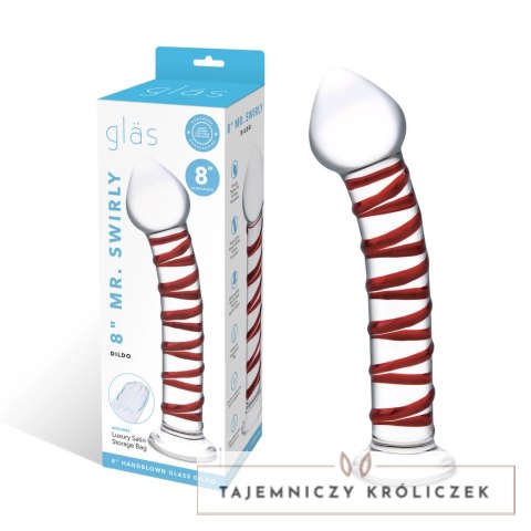 Glas Swirly szklany model spiralny 20,3 cm czerwony borokrzemowy Glas