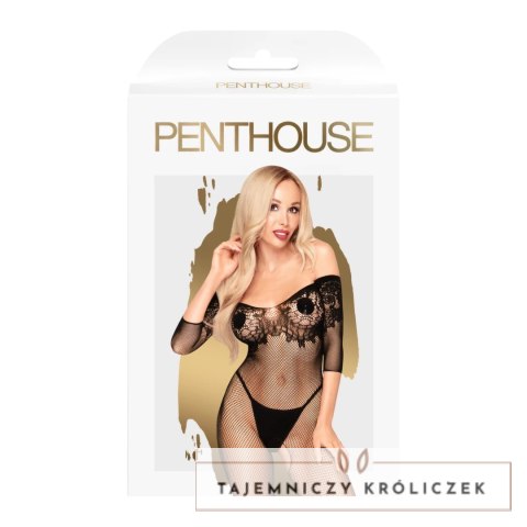 Penthouse High Profile bodystocking czarne S-L siateczka i koronka Penthouse