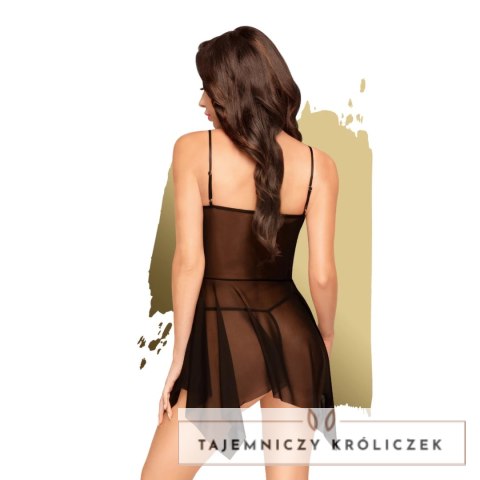 Penthouse Sweet Beast komplet koszulka mesh + stringi L/XL czarny Penthouse