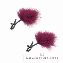 S&M Enchanted Feather regulowane klamry z piorkami burgund Sex&Mischief