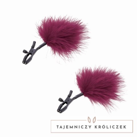S&M Enchanted Feather regulowane klamry z piorkami burgund Sex&Mischief