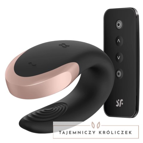 Satisfyer Double Love Black - model dla par, sterowanie aplikacją i pilotem Satisfyer
