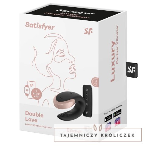 Satisfyer Double Love Black - model dla par, sterowanie aplikacją i pilotem Satisfyer