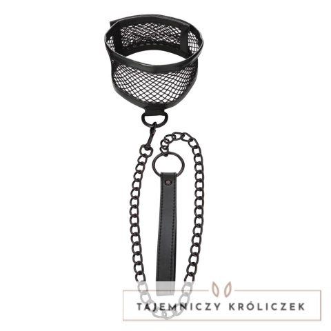 Sportsheets S&M Fishnet Collar & Leash siateczkowy zestaw z regulacją Sex&Mischief