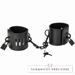 Sportsheets S&M Shadow Locking Cuffs kajdanki z zamkiem, czarne, 25 cm Sex&Mischief