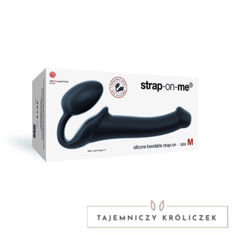 Strap-On-Me Bendable Black M - Model anatomiczny bez paska, silikonowy Strap-On-Me