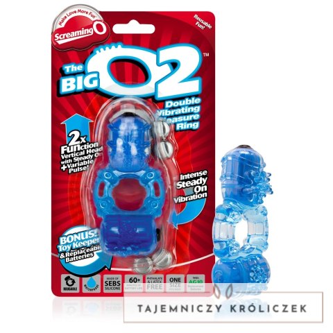 The Screaming O Big O 2 Blue - Podwojny pierścień wibrujący z dwoma silnikami The Screaming O