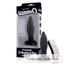 The Screaming O Vibrating Plug Black - wibrujący korek silikonowy z pilotem The Screaming O
