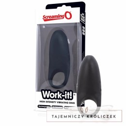 The Screaming O Work-it! Black - pierścień wibrujący, 20 trybow, silikon The Screaming O