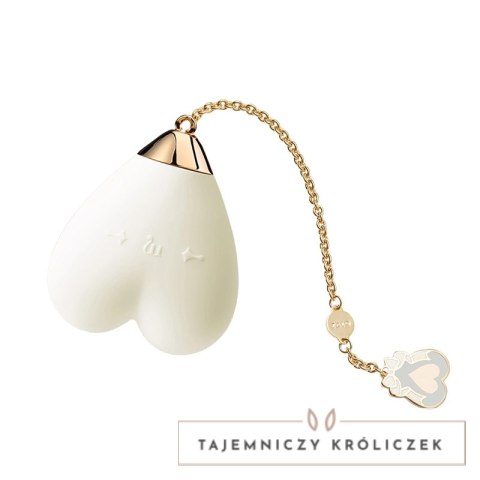 ZALO Baby Heart Vanilla White masażer z aplikacją, silikon Softek, 8 trybow Zalo