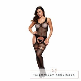 Baci Bodystocking Mesh elastyczny z otwartą strefą One Size czarny Baci Lingerie