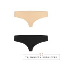 Bye Bra Invisible Thong 2-Pack Nude & Black M - Bezszwowe stringi Bye Bra