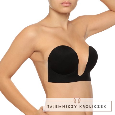 Bye Bra U-Style Bra B Czarny samoprzylepny biustonosz ze skrzydełkami Bye Bra