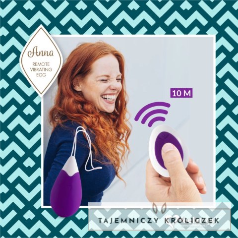 FeelzToys Anna Deep Purple - Jajko wibrujące z pilotem, silikon, 10 trybow FeelzToys