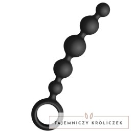 Joydivision Joyballs Anal Wave Short Black - krotki łańcuszek silikonowy 17,5 cm Joydivision