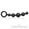 Joydivision Joyballs Anal Wave Short Black - krotki łańcuszek silikonowy 17,5 cm Joydivision
