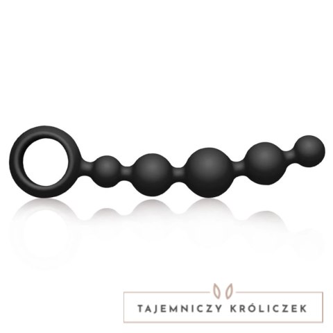 Joydivision Joyballs Anal Wave Short Black - krotki łańcuszek silikonowy 17,5 cm Joydivision