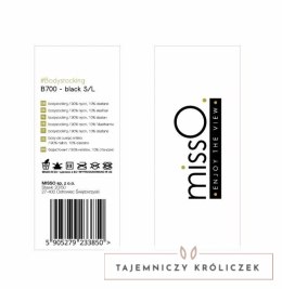 MissO B700 Bodystocking S/L siateczka średnie oczka czarny MissO
