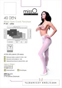 MissO P102 Rajstopy z wycięciem Białe L/XL - Lekki połysk, 40 DEN MissO