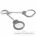 S&M Metalowe Kajdanki z Okrągłym Łącznikiem, Regulowane 13-19 cm Sex&Mischief