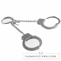 S&M Metalowe Kajdanki z Okrągłym Łącznikiem, Regulowane 13-19 cm Sex&Mischief