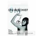 S&M Metalowe Kajdanki z Okrągłym Łącznikiem, Regulowane 13-19 cm Sex&Mischief