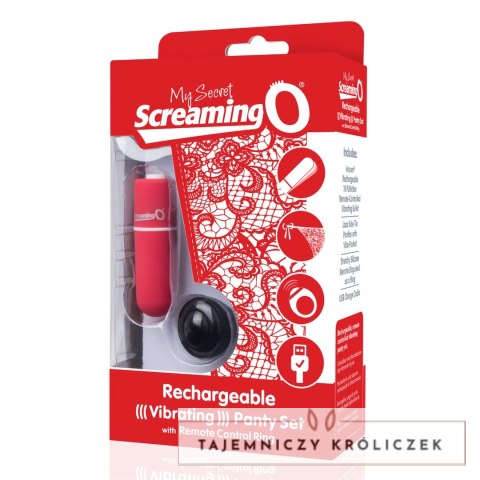 Screaming O Charged Panty Vibe Red - Zdalnie Sterowany System z Majteczkami The Screaming O