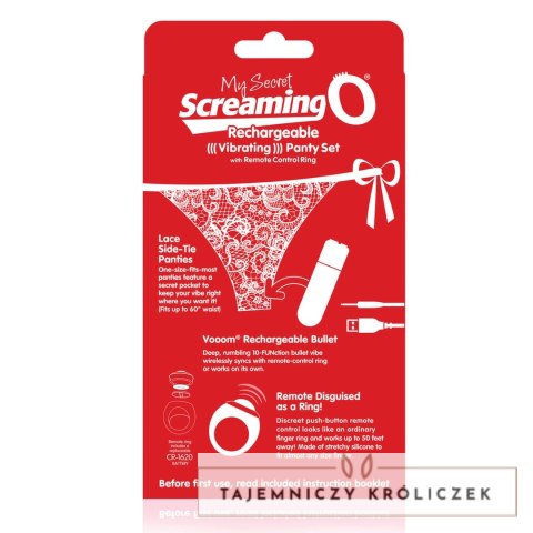 Screaming O Charged Panty Vibe Red - Zdalnie Sterowany System z Majteczkami The Screaming O