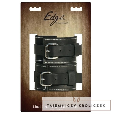 Sportsheets Edge Leather - skorzane opaski na nadgarstki z regulacją Sportsheets
