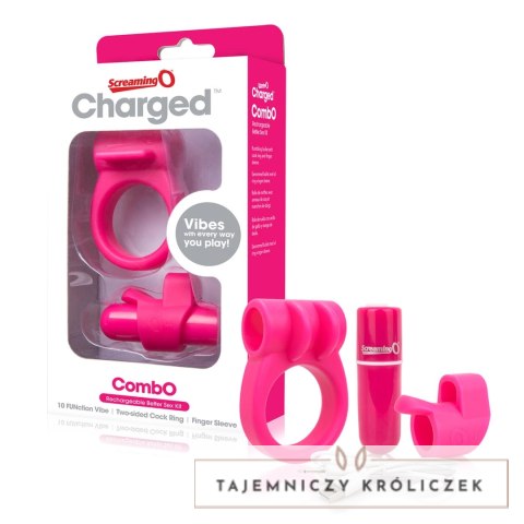The Screaming O Charged CombO Kit #1 Pink - Zestaw akcesoriow wielofunkcyjnych The Screaming O