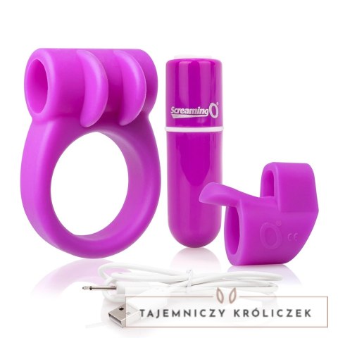 The Screaming O Charged CombO Kit #1 Purple - Zestaw akcesoriow wielofunkcyjnych The Screaming O