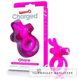 The Screaming O Charged Ohare Pink - podwojny pierścień z wibracjami, silikonowy The Screaming O