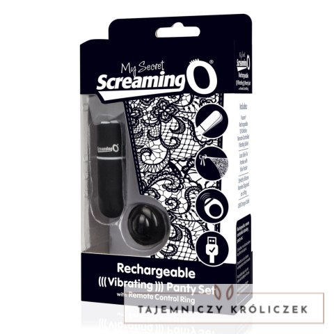 The Screaming O Charged Panty Vibe Black - zdalnie sterowany system z majteczkami The Screaming O