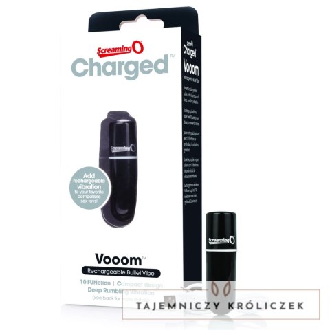 The Screaming O Charged Vooom Black - kompaktowy stymulator 10 trybow USB The Screaming O