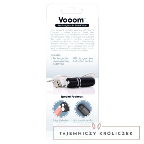 The Screaming O Charged Vooom Black - kompaktowy stymulator 10 trybow USB The Screaming O