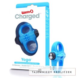 The Screaming O Charged Yoga Blue - pierścień wibrujący, 10 trybow, niebieski The Screaming O